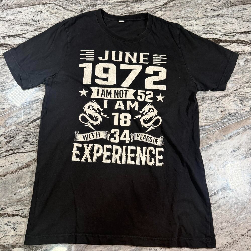 Men's Graphic T-Shirt Short Sleeve Casual Crew Neck Tee - BLACK - MEDIUM